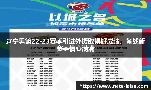 辽宁男篮22-23赛季引进外援取得好成绩，备战新赛季信心满满