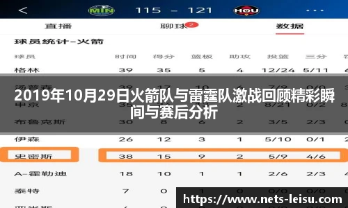 2019年10月29日火箭队与雷霆队激战回顾精彩瞬间与赛后分析
